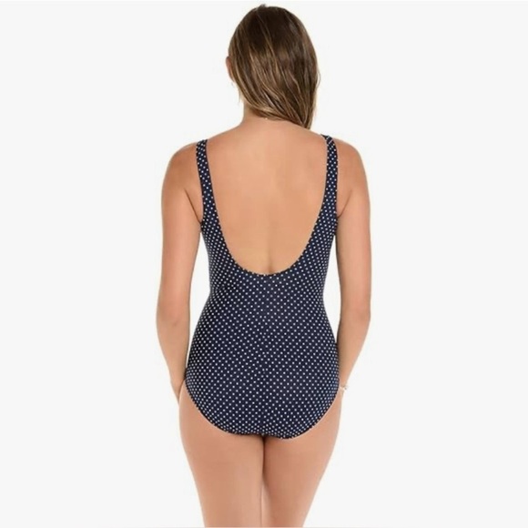 NWOT Miraclesuit Oceanus‎ One Piece Pin Point Shaping Swimsuit Midnight Navy 14 - Picture 3 of 13